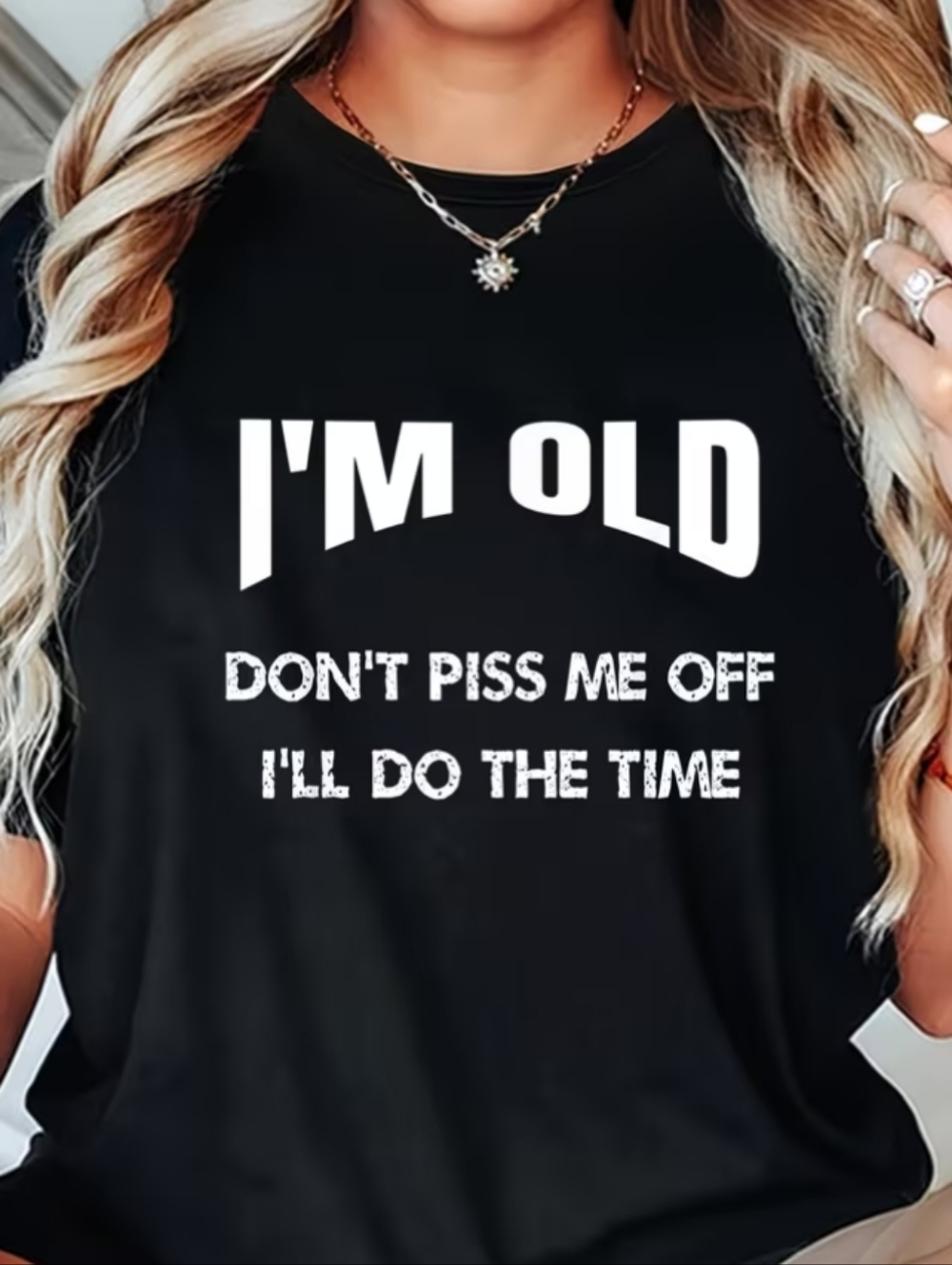 Funny "I'm Old" Graphic Tee - Black with White Print
